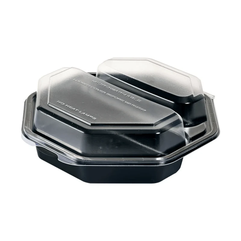 Ravier 2 compartiments avec couvercle charnière Octaview® 19cm (270pc)