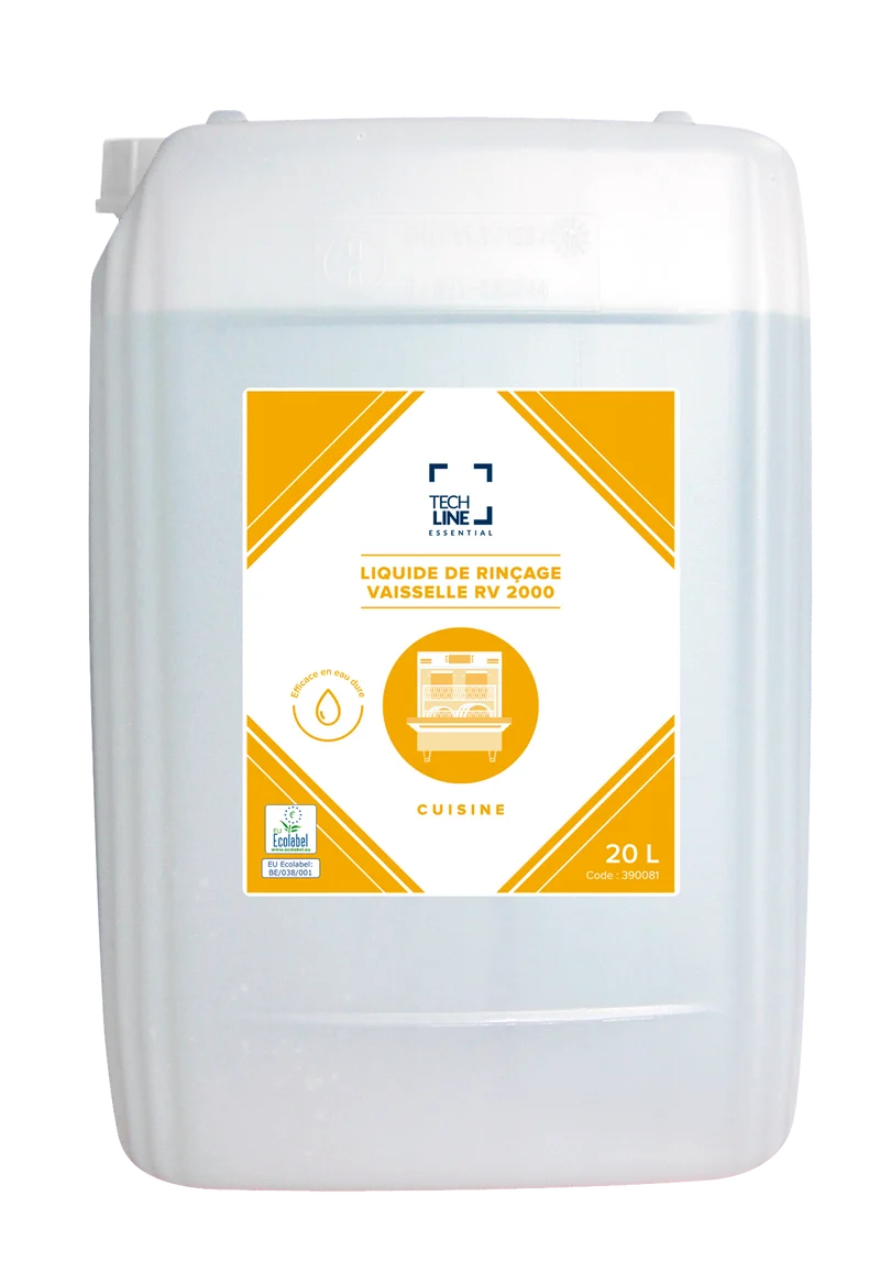 ADDITIF DE RINCAGE TOUTES EAUX RV2000 TECHLINE ECOLABEL EU 20L