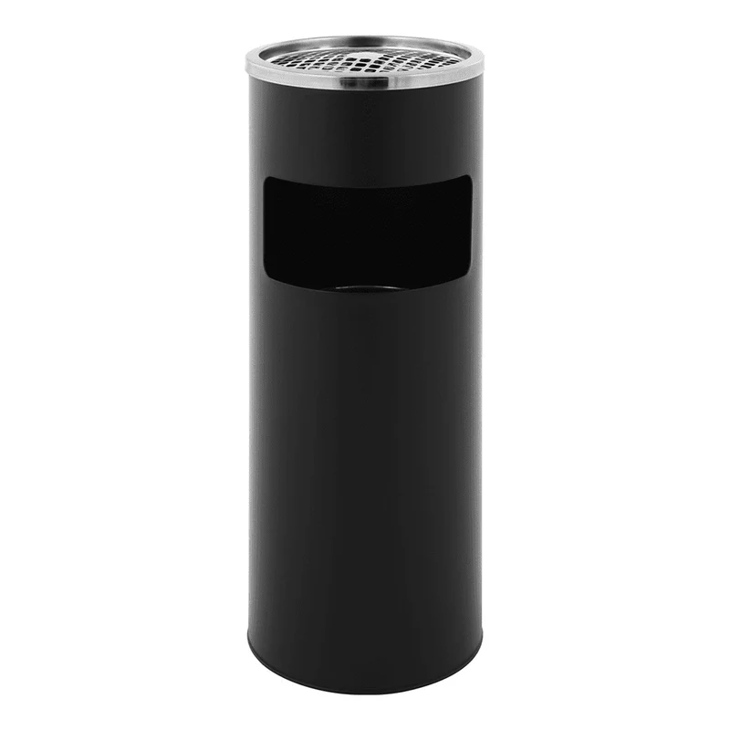 Cendrier poubelle ronde V-Part noir mat (12,5L)