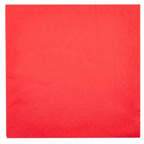 Serviette de table en cellulose 40x40cm rouge 2 plis - 2000 pcs