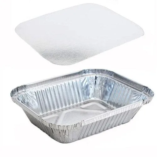 Barquette aluminium avec couvercles 670CC - 100Pc