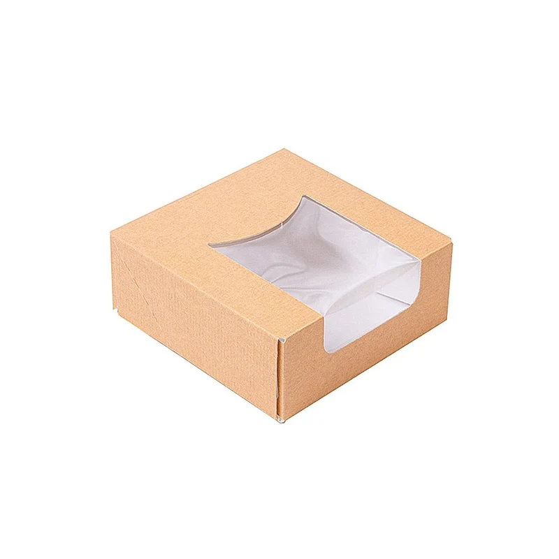 Boîte à sushis avec fenêtre 10x10x4cm marron - 400PC