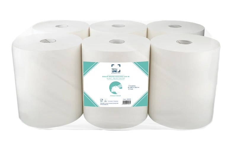 ESSUIE-MAINS ROULEAU TECHLINE BLANC 200M 2 PLIS ECOLABEL X6