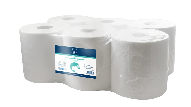ESSUIE-MAINS ROULEAU TECHLINE BLANC 305M 2PLIS ECOLABEL X6