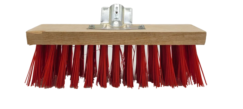 BALAI CANTONNIER 32CM DOUILLE INCLINEE FIBRES SYNTHETIQUE ROUGE
