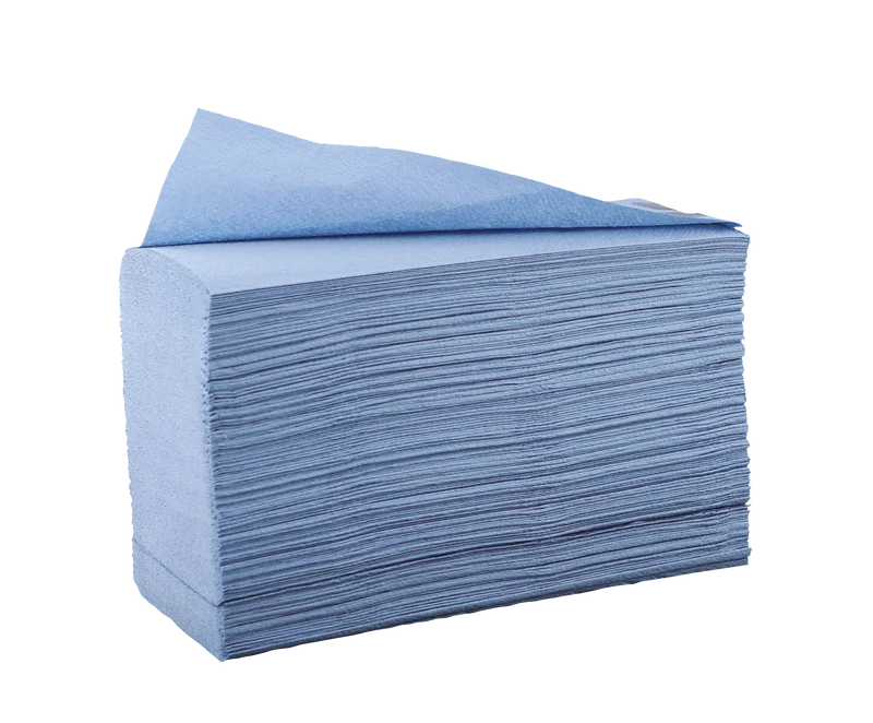 ESSUIE-MAINS PLIÉS EN Z TECHLINE BLEU 20.6X24CM 150 FORMATS 2 PLIS ECOLABEL X25
