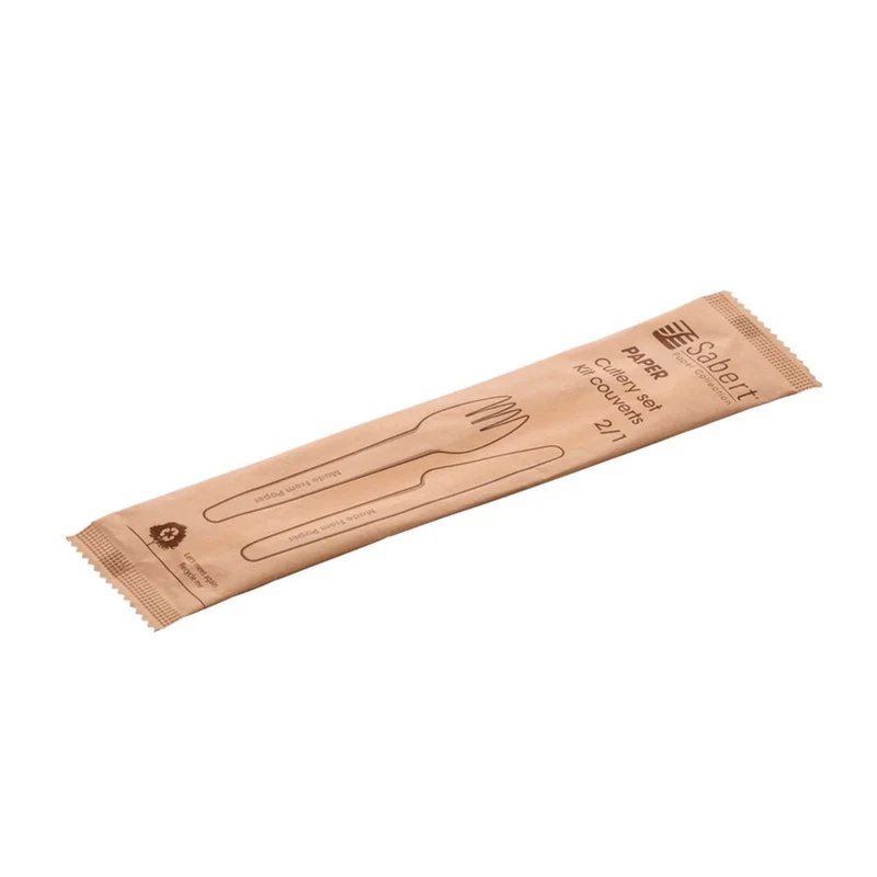 Couverts jetables emballés - fourchette et couteau (50pc)