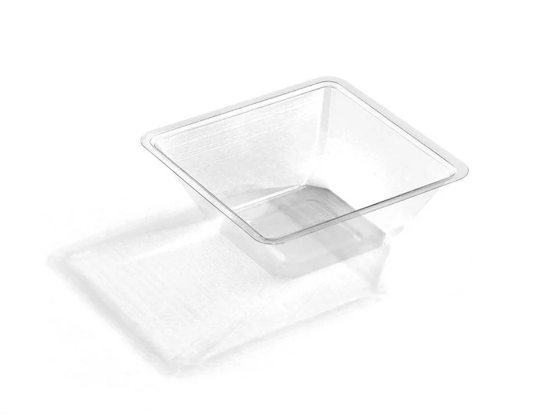 Mini saladier carré Sabert transparent 175ml avec couvercle - 50Pc