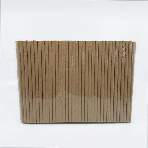 Pailles en kraft brun 19.5cm - 200 pcs