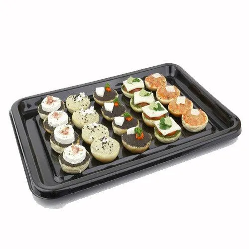 SABERT - Plateau noir 46x30cm avec couvercles - 10Pc