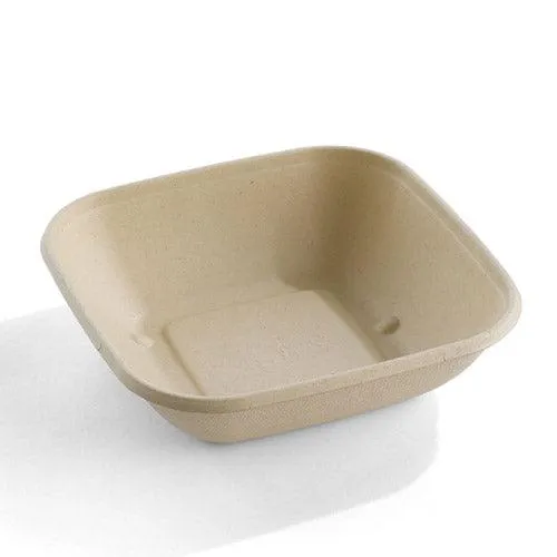 Ravier carré jetable 750ml en Pulp avec couvercles - 50pc