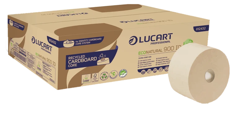 PAPIER TOILETTE JUMBO ECONATURAL IDENTITY HAVANE 202M 2 PLIS ECOLABEL X12