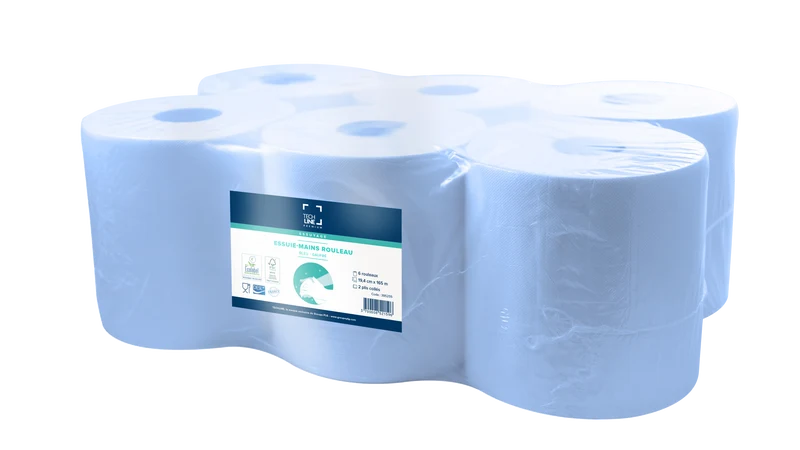 ESSUIE-MAINS ROULEAU TECHLINE BLEU 165M 2 PLIS ECOLABEL X6