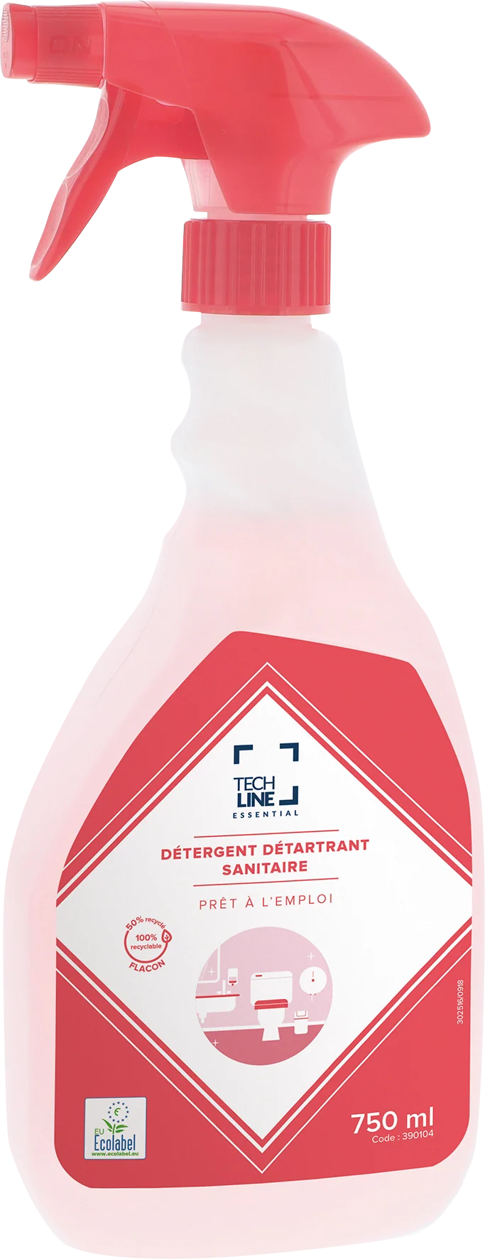 DETARTRANT SANITAIRES TECHLINE ECOLABEL EU 750ML