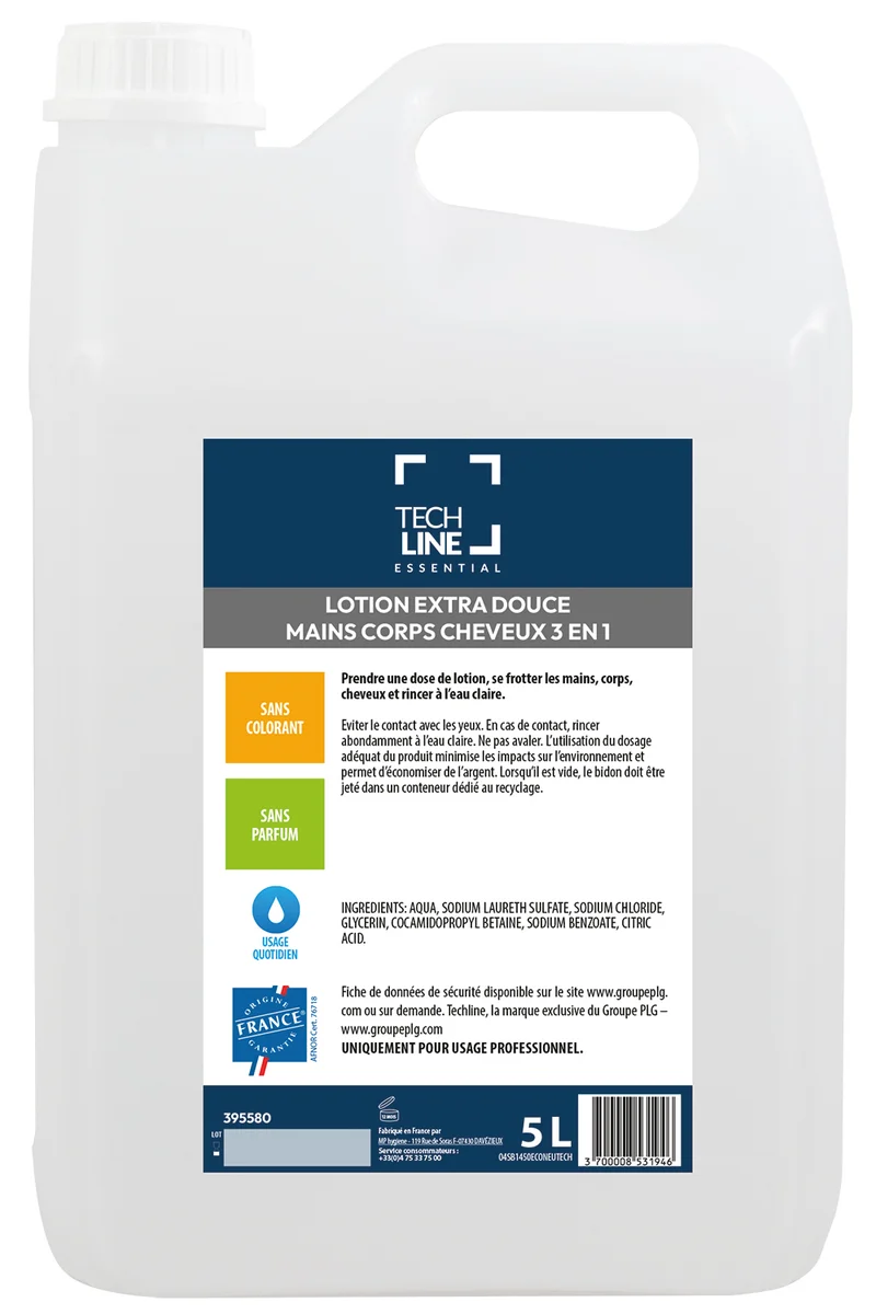 SAVON MAINS CORPS & CHEVEUX TECHLINE BIDON 5L