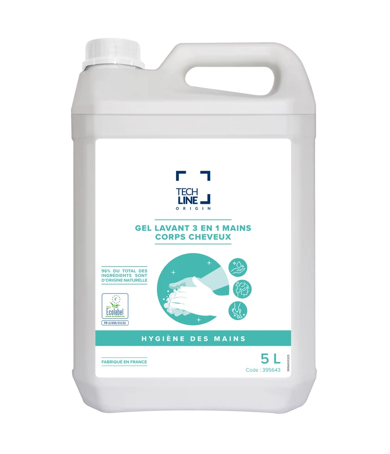 SAVON MAINS CORPS & CHEVEUX TECHLINE ECOLABEL BIDON 5L