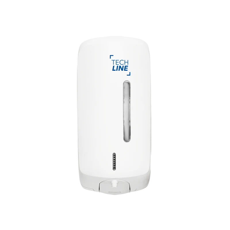 DISTRIBUTEUR À DÉTECTION OPTIQUE SAVON LOTION GEL À RÉSERVOIR TECHLINE 1L BLANC