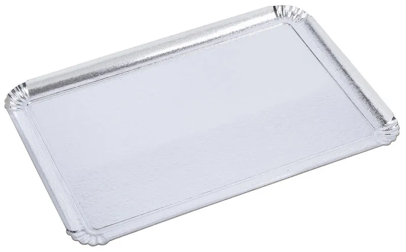 PLATEAU CARTON 280X420MM METALLISÉ ARGENT X25