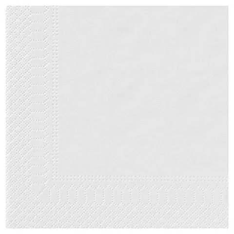 SERVIETTE 20X20CM OUATE 2 PLIS BLANC X4000