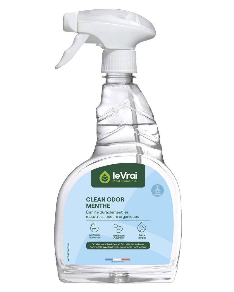 NETTOYANT DESTRUCTEUR D'ODEUR CLEAN ODOR MENTHE LE VRAI PROFESSIONNEL 750ML