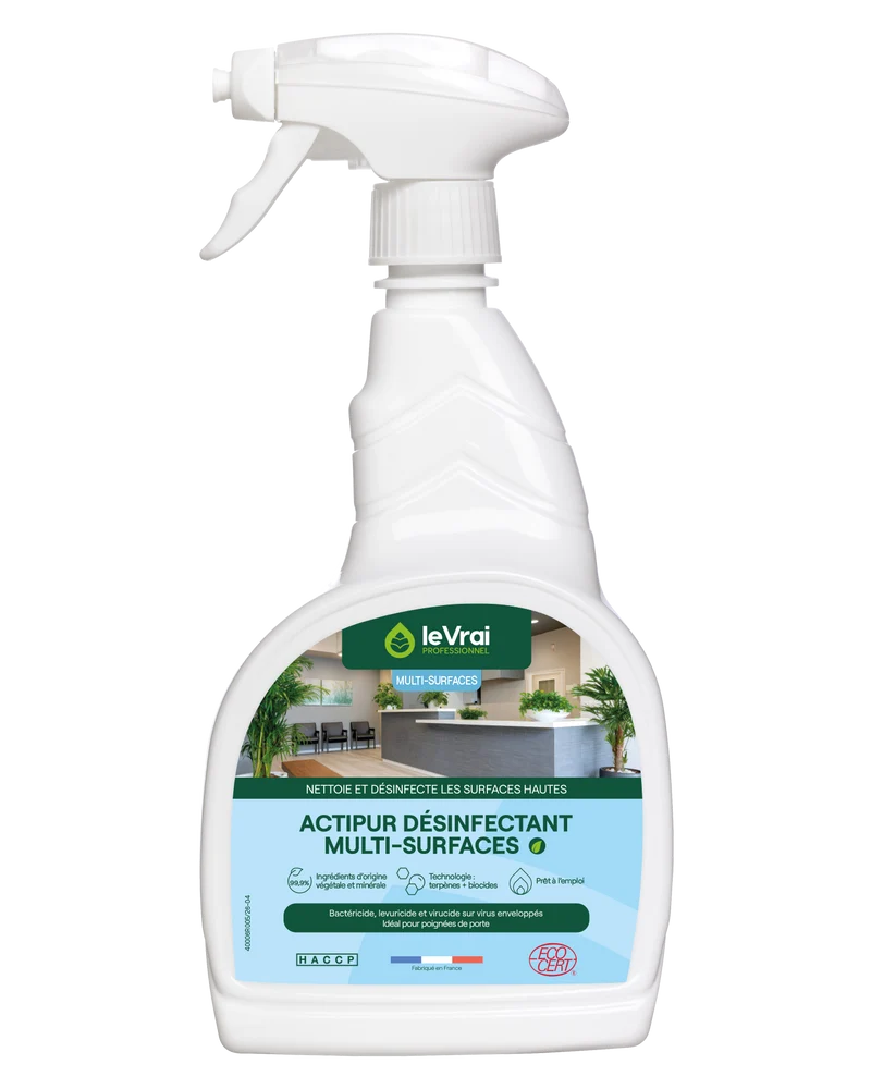 DETERGENT DESINFECTANT MULTI SURFACES ACTIPUR LE VRAI PROFESSIONNEL ECOCERT 750ML