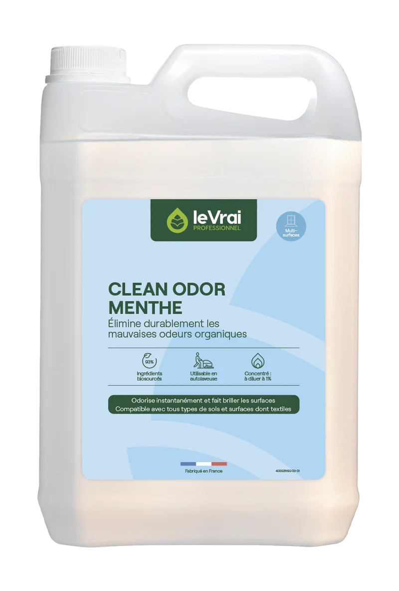 NETTOYANT DESTRUCTEUR D'ODEUR CLEAN ODOR MENTHE LE VRAI PROFESSIONNEL5L