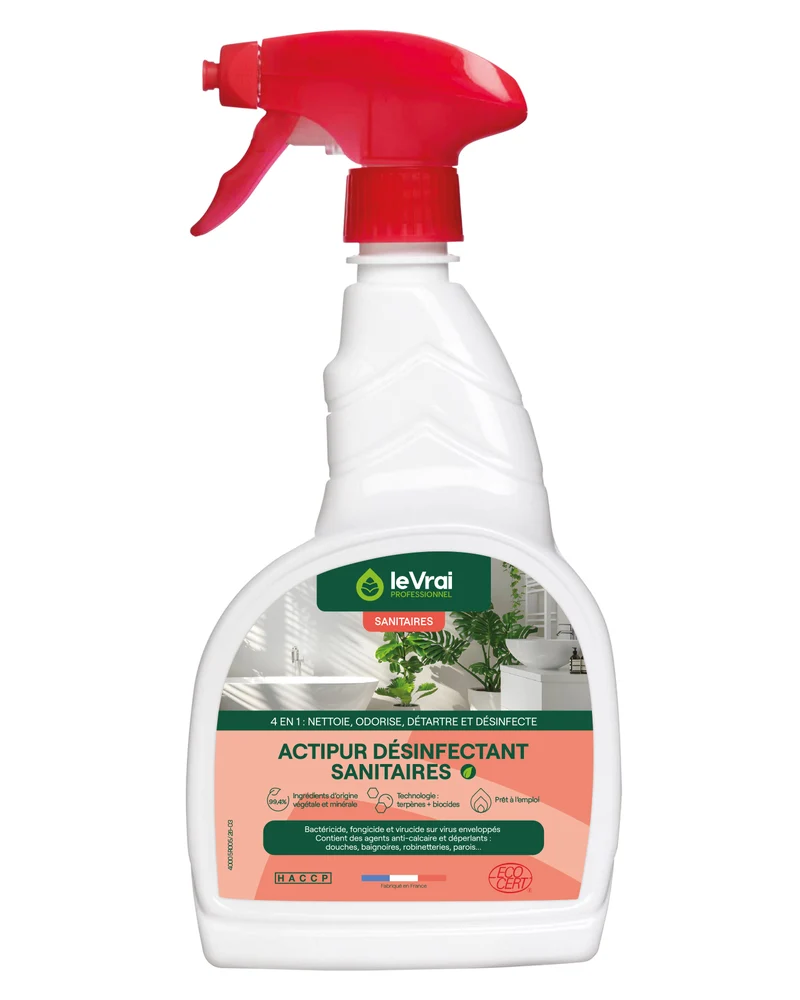 DETARTRANT DESINFECTANT SANITAIRES ACTIPUR LE VRAI PROFESSIONNEL ECOCERT 750ML