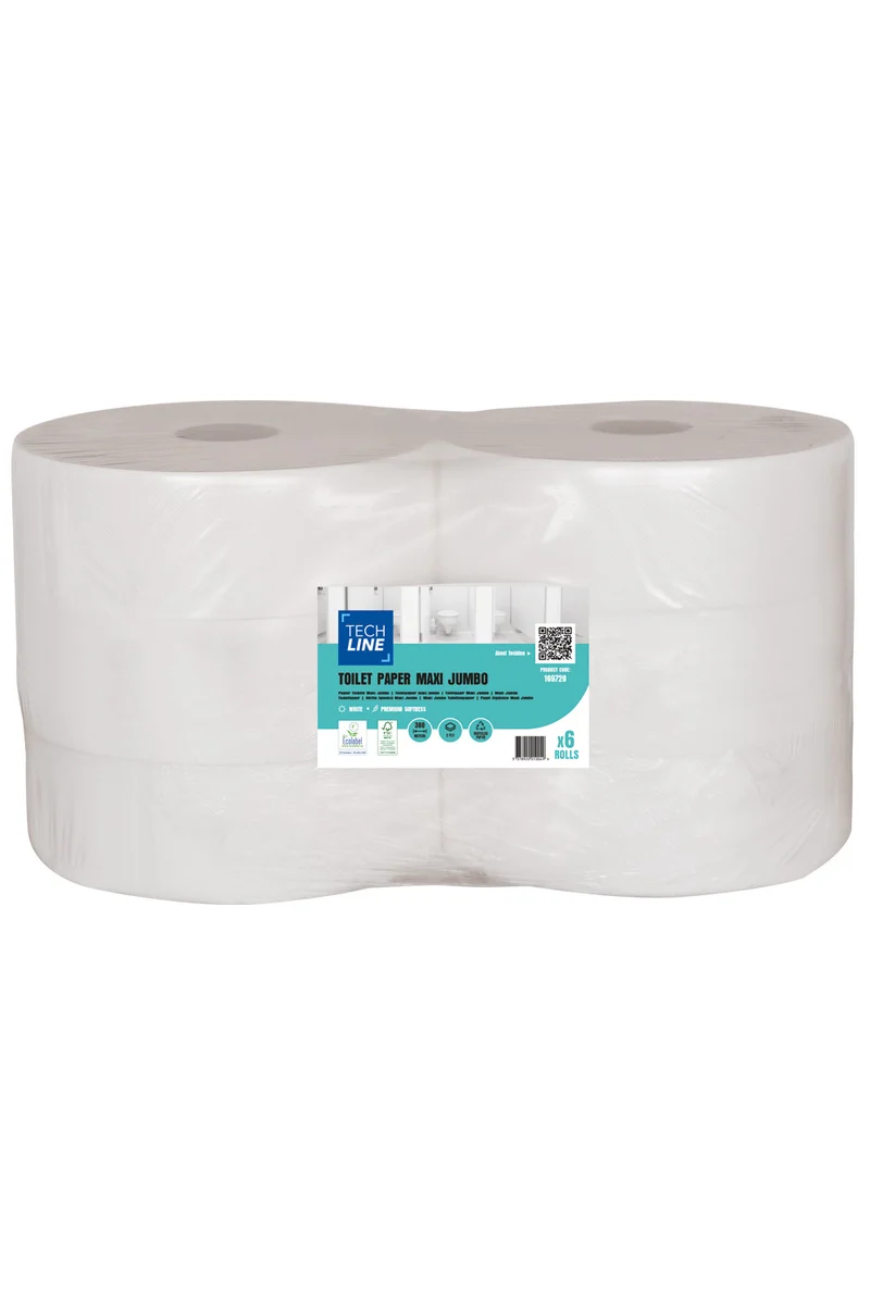 PAPIER TOILETTE JUMBO BLANC 380M 2 PLIS ECOLABEL X6