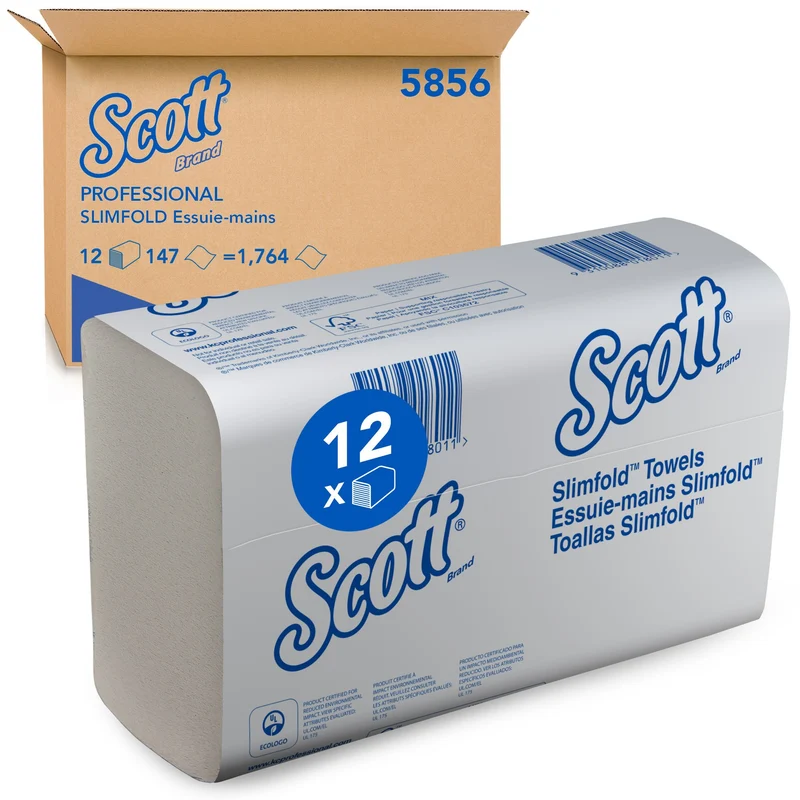 ESSUIE-MAINS PLIÉS EN Z SCOTT® SLIMFOLD BLANC 19X29.5CM 147 FORMATS 1 PLI X12