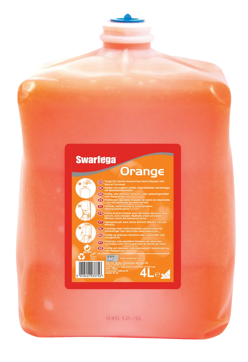 SAVON ATELIER SANS SOLVANT SWARFEGA® ORANGE CARTOUCHE 4L X4